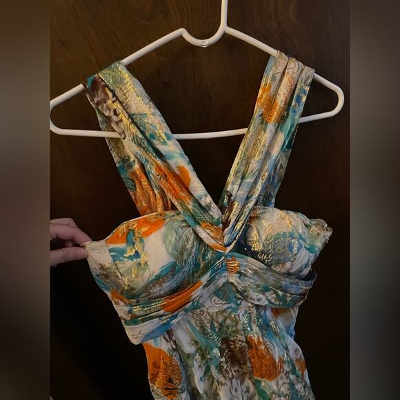 DVF multi metallic silk midi dress - Picture 6 of 10